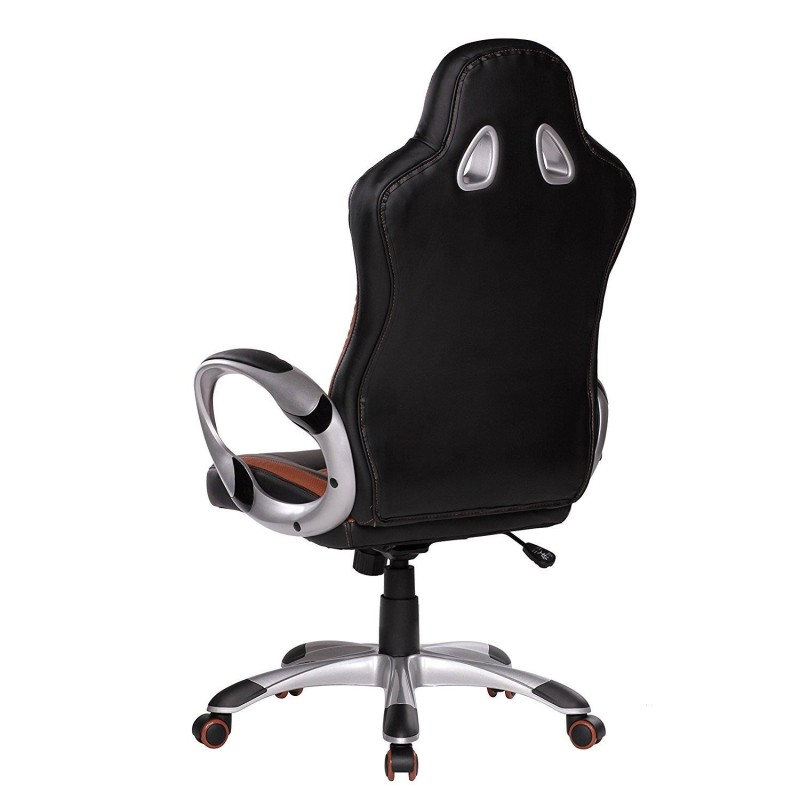 Silla Gaming MUSAKU, basculante, piel negro y blanco