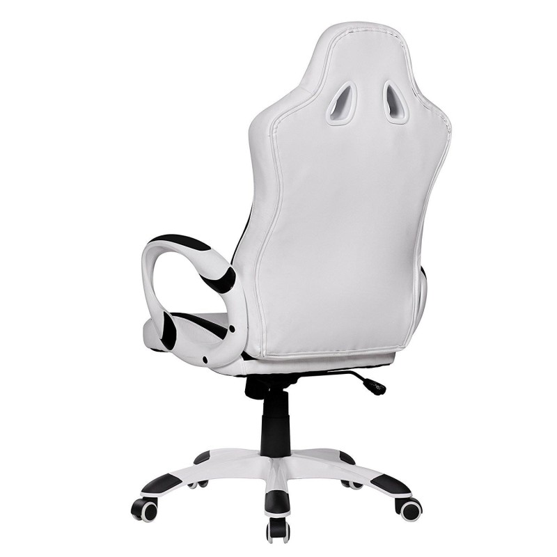 Silla Gaming MUSAKU, basculante, piel negro y blanco