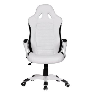 Silla Gaming MUSAKU, basculante, piel negro y blanco
