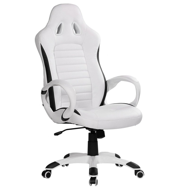 Silla Gaming MUSAKU, basculante, piel negro y blanco