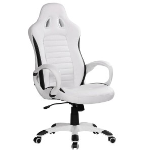 Silla Gaming MUSAKU, basculante, piel negro y blanco