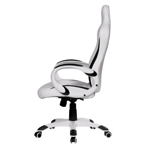 Silla Gaming MUSAKU, basculante, piel negro y blanco
