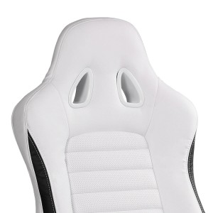 Silla Gaming MUSAKU, basculante, piel negro y blanco