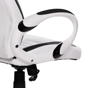 Silla Gaming MUSAKU, basculante, piel negro y blanco