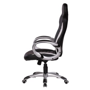 Silla Gaming MUSAKU, basculante, piel negro y blanco