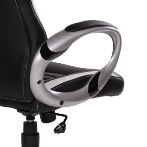 Silla Gaming MUSAKU, basculante, piel negro y blanco