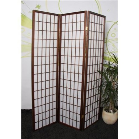 Biombo de madera y tela marrón, muy resistente