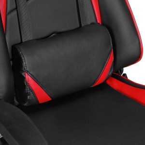 Silla gaming ORBY, reclinable, en piel negro y rojo