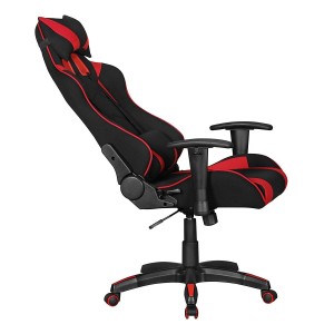 Silla gaming ORBY TELA, reclinable, en negro y rojo