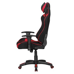 Silla gaming ORBY TELA, reclinable, en negro y rojo