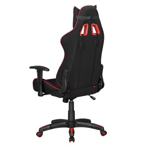 Silla gaming ORBY TELA, reclinable, en negro y rojo