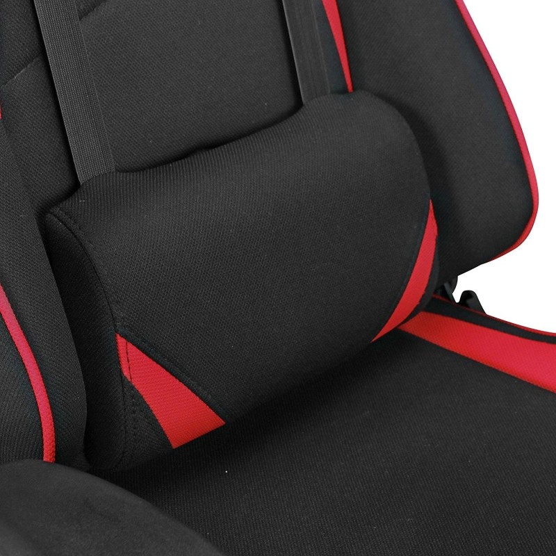 Silla gaming ORBY TELA, reclinable, en negro y rojo