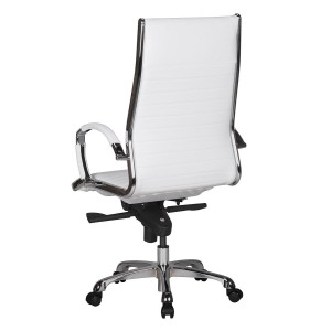 Silla de oficina BAVIERA, estructura cromada, cuero negro