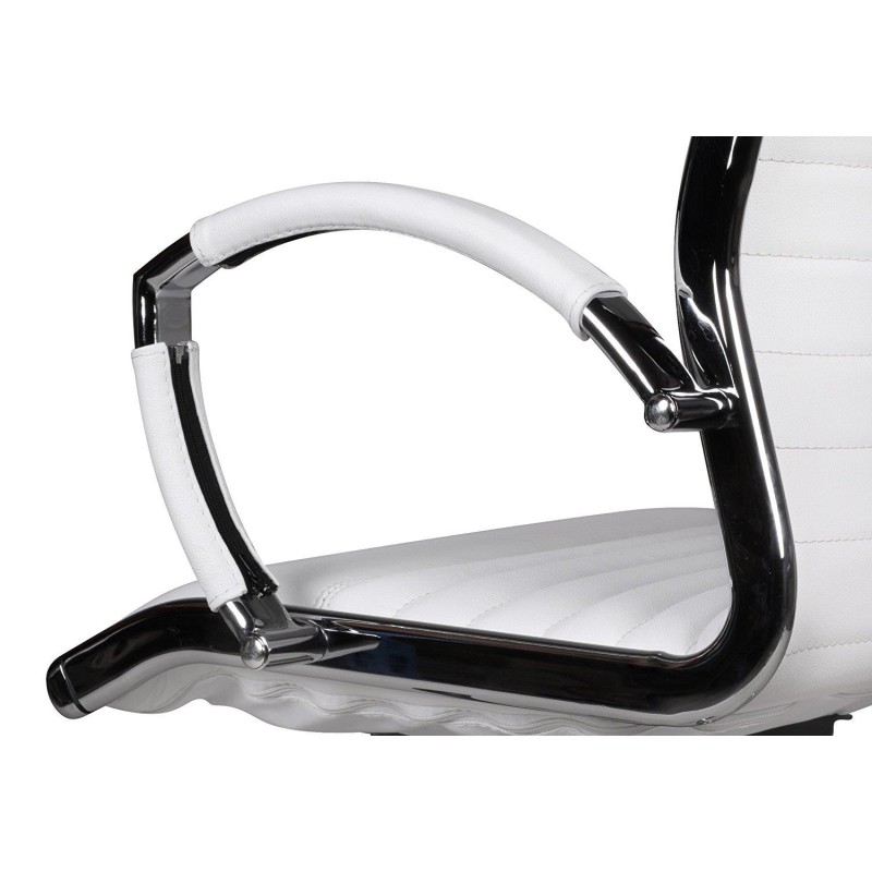 Silla de oficina BAVIERA, estructura cromada, cuero negro