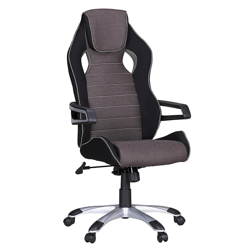 Silla Gaming DAKAR PRO, con Costuras, en Tela Negra y Gris