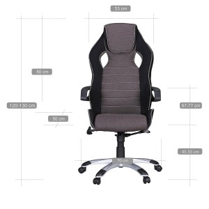Silla Gaming DAKAR PRO, con Costuras, en Tela Negra y Gris