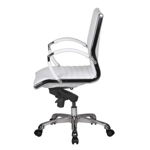 Silla de oficina BAVIERA 10, estructura cromada, cuero negro