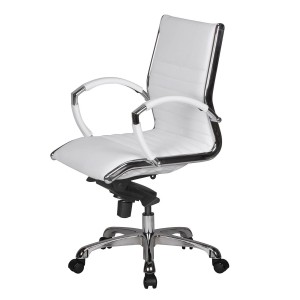 Silla de oficina BAVIERA 10, estructura cromada, cuero negro