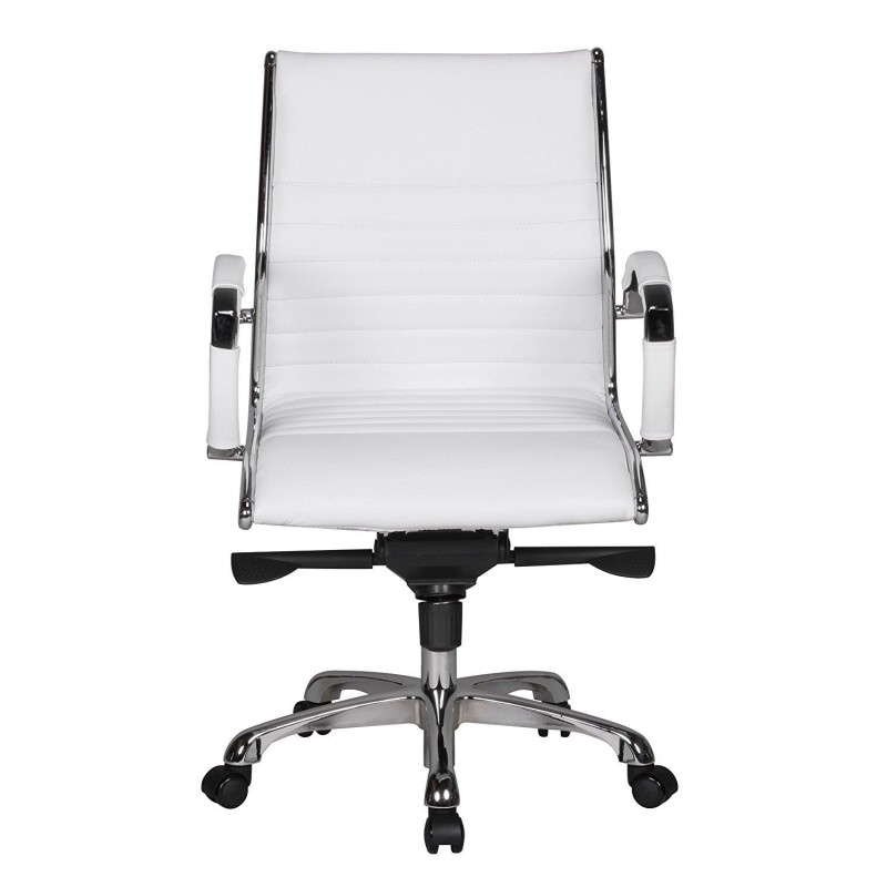 Silla de oficina BAVIERA 10, estructura cromada, cuero negro