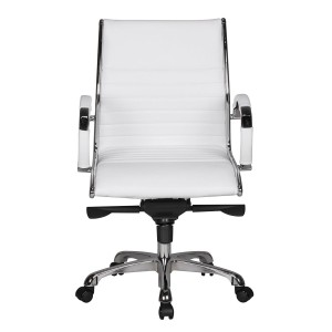 Silla de oficina BAVIERA 10, estructura cromada, cuero negro