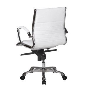 Silla de oficina BAVIERA 10, estructura cromada, cuero negro