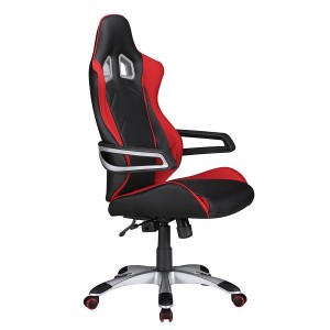Silla Gaming GUBEN, Diseño Deportivo muy Moderno, Apta uso 8h/día, Color Rojo y Negro