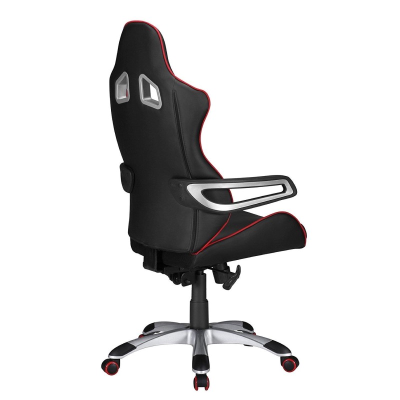 Silla Gaming GUBEN, Diseño Deportivo muy Moderno, Apta uso 8h/día, Color Rojo y Negro