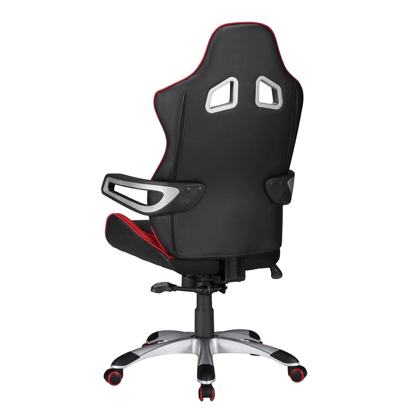 Silla Gaming GUBEN, Diseño Deportivo muy Moderno, Apta uso 8h/día, Color Rojo y Negro