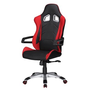 Silla Gaming GUBEN, Diseño Deportivo muy Moderno, Apta uso 8h/día, Color Rojo y Negro