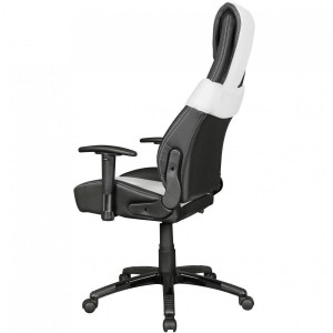 Sillón de Oficina Gaming REGAL, Elegancia y Calidad, en Piel color Blanco y Negro