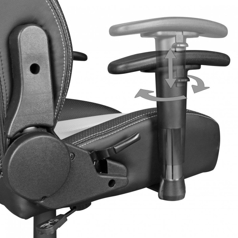 Sillón de Oficina Gaming REGAL, Elegancia y Calidad, en Piel color Blanco y Negro