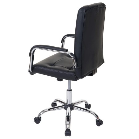 Silla de Oficina POLAK estilo Chester con Capitoné, Gran Acolchado, en Piel Negra 2