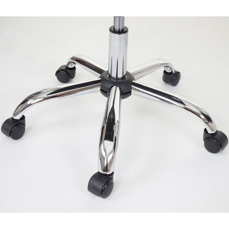 Silla de Oficina POLAK estilo Chester con Capitoné, Gran Acolchado, en Piel Negra