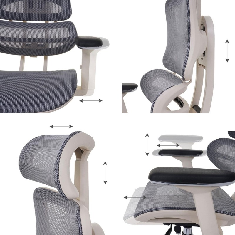 Silla Ergonómica MINERVA, Totalmente Ajustable, ISO 9001, En Malla color Negro