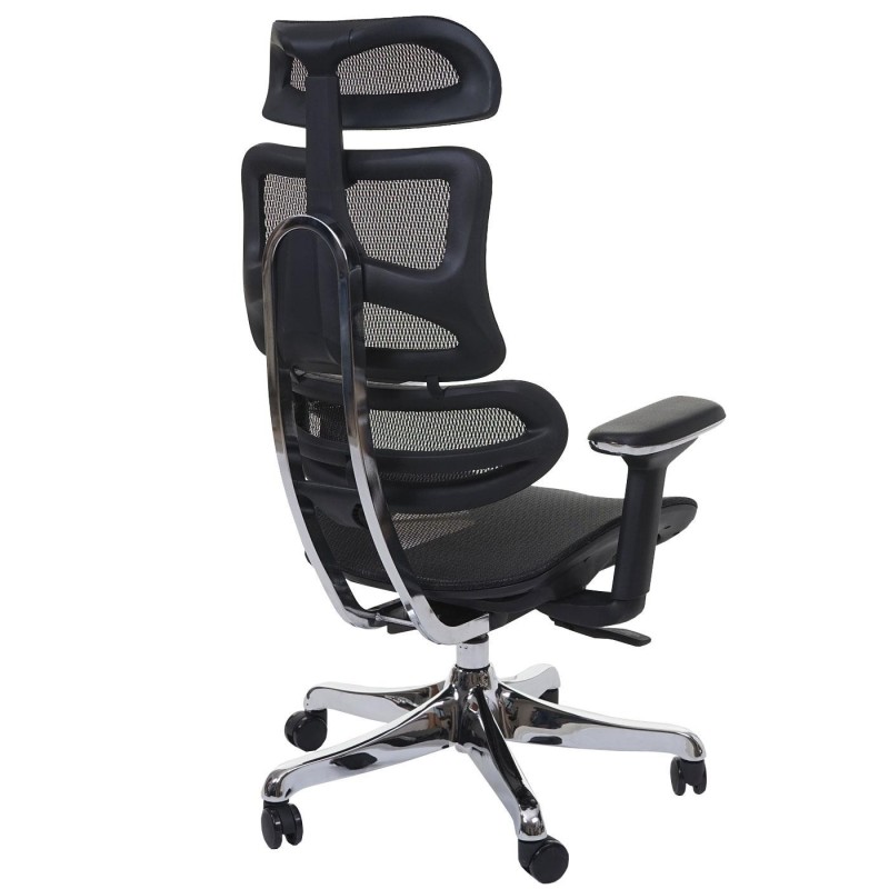Silla Ergonómica MINERVA, Totalmente Ajustable, ISO 9001, En Malla color Negro