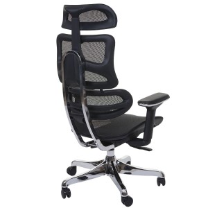Silla Ergonómica MINERVA, Totalmente Ajustable, ISO 9001, En Malla color Negro