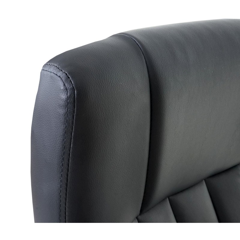Silla de oficina LAUTREC, Gran Acolchado, Tapizado en Piel, color Negro