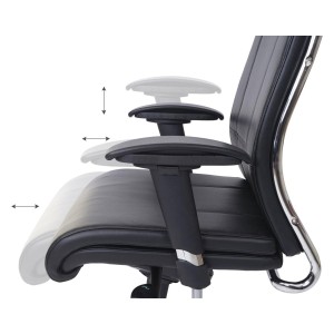 Silla Ergonómica LAKRON, con Sistema Basculante, en Piel Negra