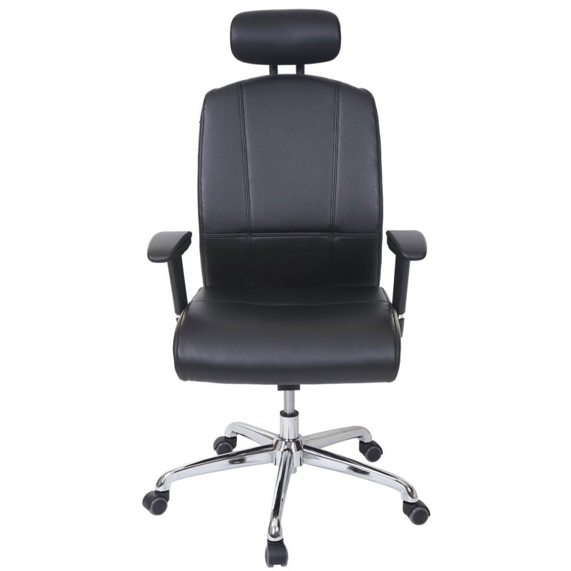 Silla Ergonómica LAKRON, con Sistema Basculante, en Piel Negra