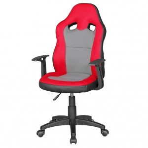 Silla Para Niños GUBENY, diseño deportivo, gris y rojo