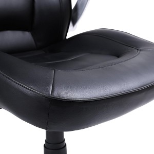 Silla de oficina BLACKY, gran acolchado, en piel negra