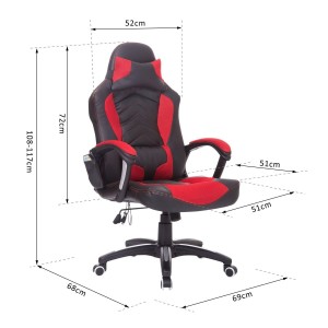 Silla Gaming CURE, Calefacción y Masaje, en Malla y piel color Blanco Y Negro