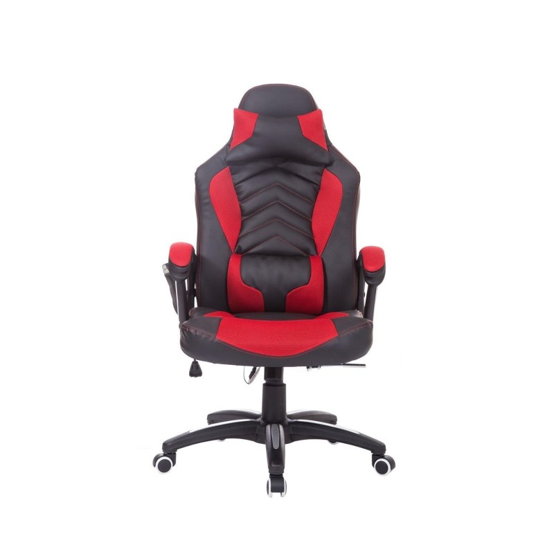 Silla Gaming CURE, Calefacción y Masaje, en Malla y piel color Blanco Y Negro