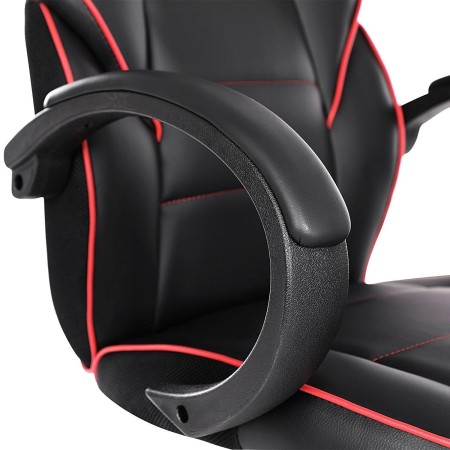 Silla de Oficina GRETA, gran acolchado, diseño deportivo, en piel negra 2