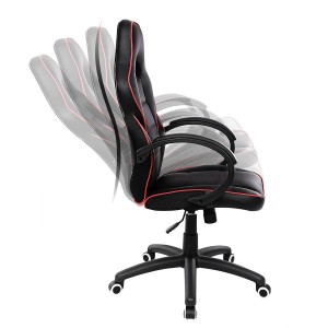 Silla de Oficina GRETA, gran acolchado, diseño deportivo, en piel negra