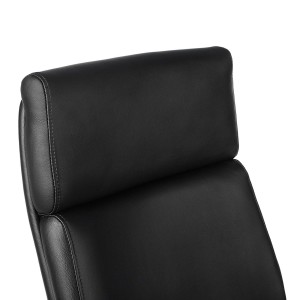 Sillón de Oficina INDIA, Grueso Alcolchado, Brazos Ajustables, en Piel color Negro