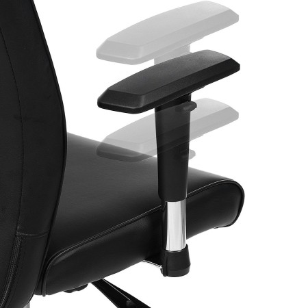 Silla de Oficina DINA, Grueso Alcolchado, en Piel con Costuras color Negro 2