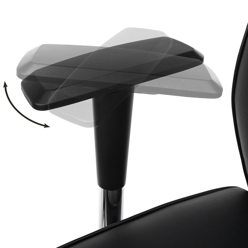 Silla de Oficina DINA, Grueso Alcolchado, en Piel con Costuras color Negro