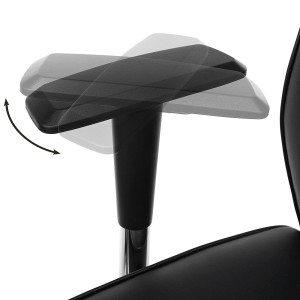 Silla de Oficina DINA, Grueso Alcolchado, en Piel con Costuras color Negro