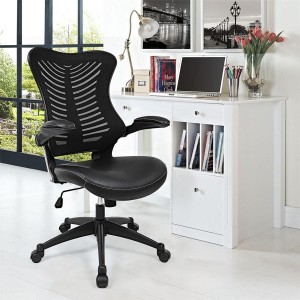 Silla de oficina PEKO, diseño ergonómico, en piel malla transpirable color negro